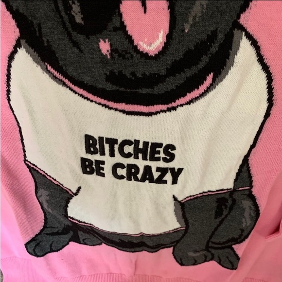 Generation Kiss Ultimate Diva Pink Dog Oversized Sweater Top NWT - Picture 6 of 8